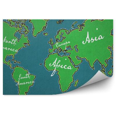 Fototapeta na ścianę Ręcznie rysowana mapa świata