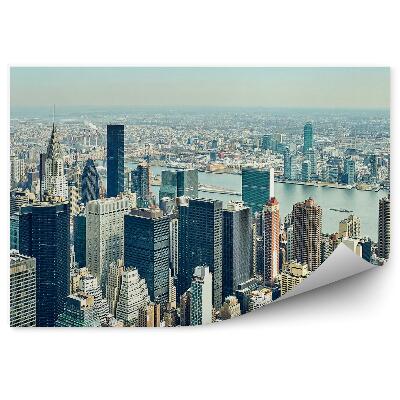 Fototapeta widok z lotu ptaka Nowy Jork wieżowce rzeka
