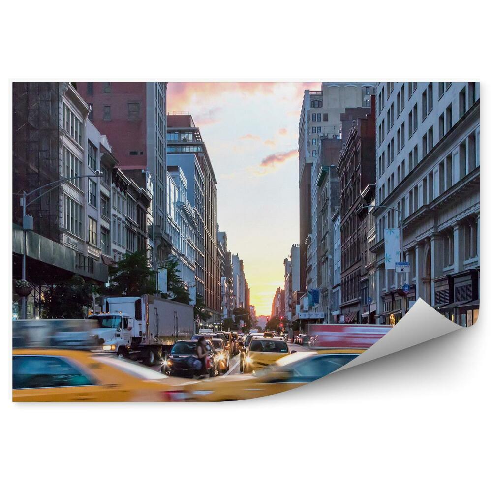 Fotopeta Żółte taksówki broadway ruch miasto transport