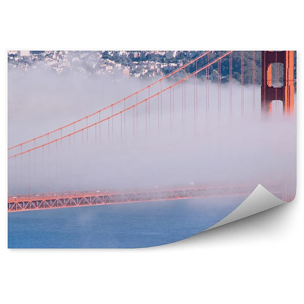 Okleina ścienna San francisco golden gate most ocean poranna mgła wieżowce miasto widok