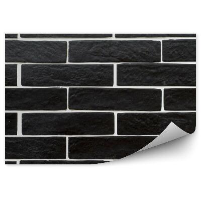 Fototapeta samoprzylepna Czarne cegły z białą fugą