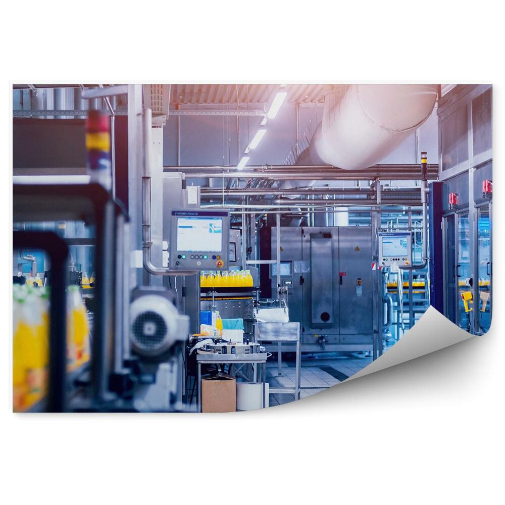 Okleina na ścianę Transport butelek soki fabryka