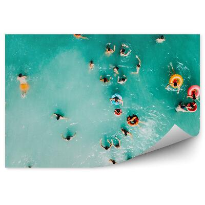 Okleina ścienna Ocean woda ludzie widok z lotu ptaka