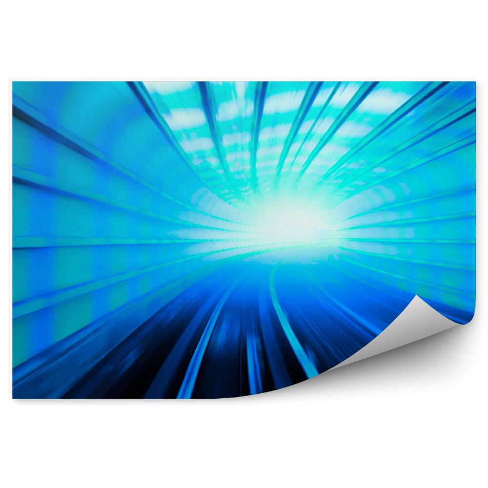 Okleina na ścianę Zielono niebieski tunel