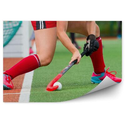 Fototapeta samoprzylepna Hokej na trawie akcja