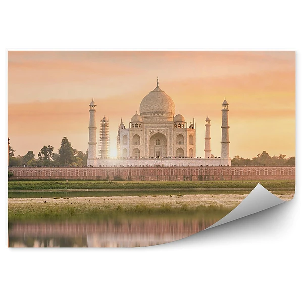 Okleina na ścianę Zachód słońca nad taj mahal indie