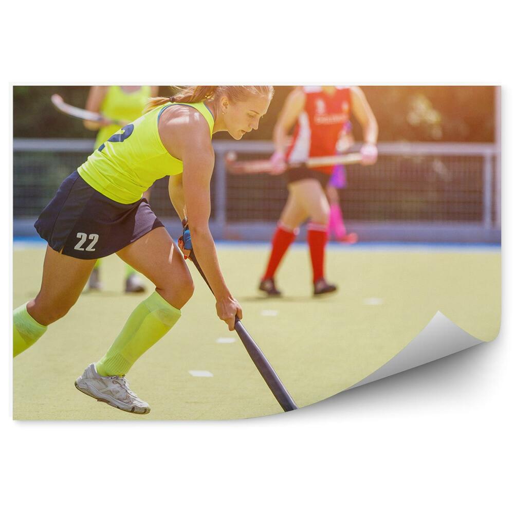 Fototapeta samoprzylepna Hokej na trawie kobieta