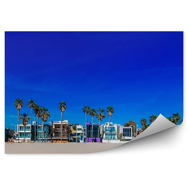 Okleina ścienna Venice beach palmy miasto domy piasek