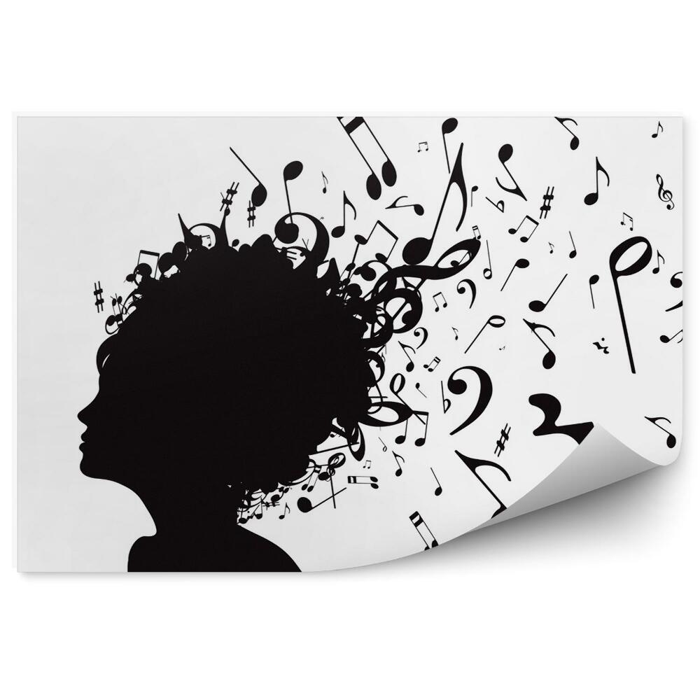 Fototapeta Młoda dziewczyna i nuty 