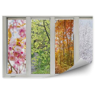 Fototapeta na ścianę Cztery pory roku za oknem