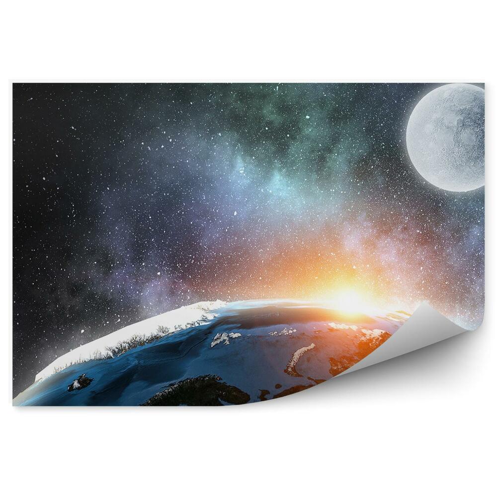 Fototapeta Planeta niebo gwiazdy galaktyka przestrzeń kosmiczna księżyc słońce