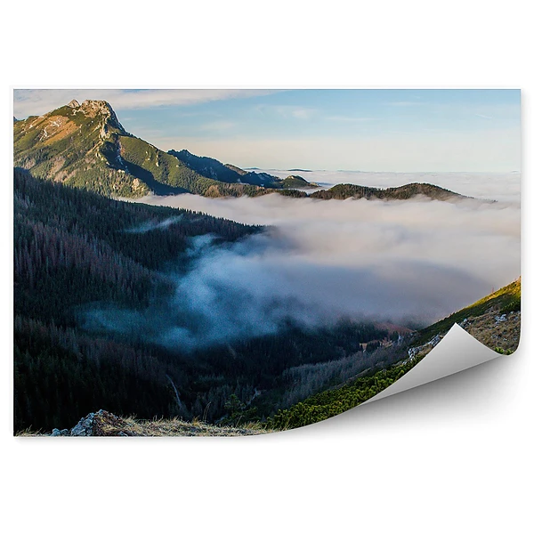 Okleina na ścianę Widok giewont góry śnieg zima tatry niebo chmury