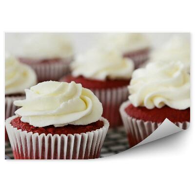 Okleina na ścianę Babeczki czekoladowe bita śmietana słodkie wypieki