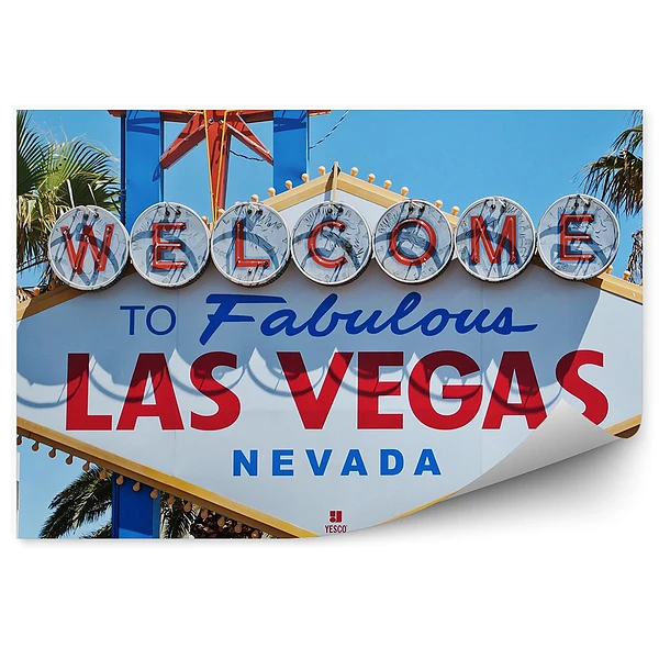 Okleina ścienna Palmy miasto las vegas znak