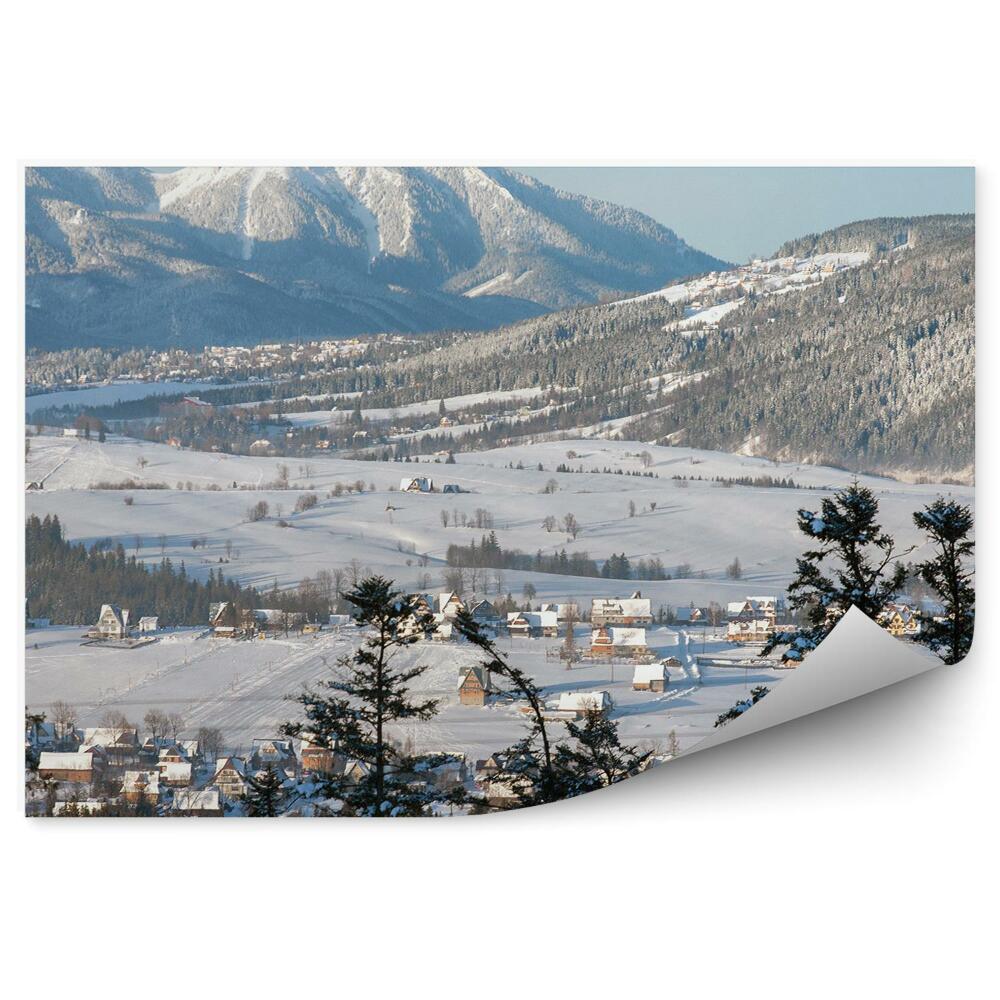 Okleina na ścianę panorama Zakopane góry śnieg zima Tatry