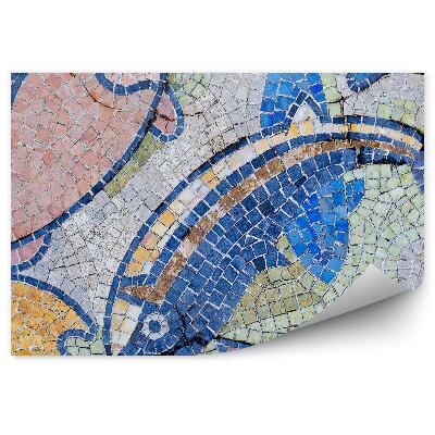 Okleina ścienna Mozaika ryby kolory wzór vintage kostka