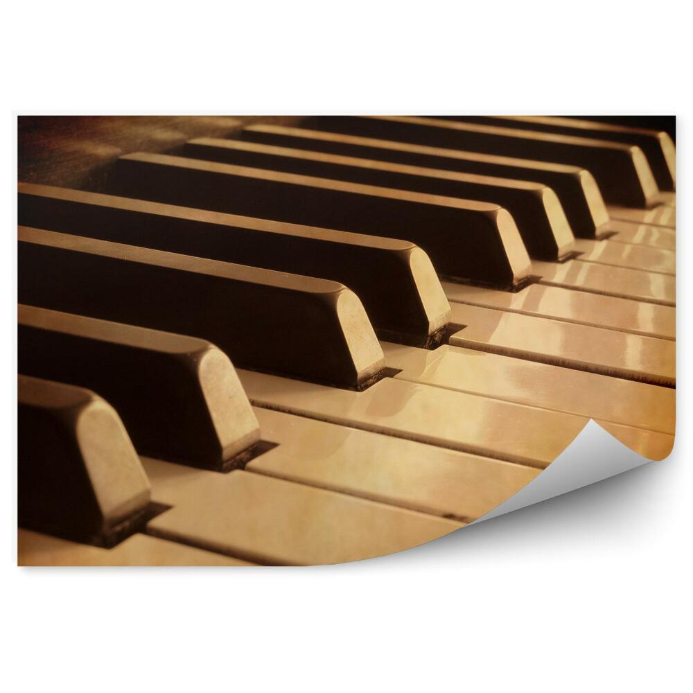 Fototapeta Klawisze pianino perspektywa sepia