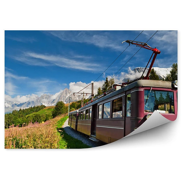 Fototapeta na ścianę Tramwaj górski w alpach. Francja, chamonix valley.