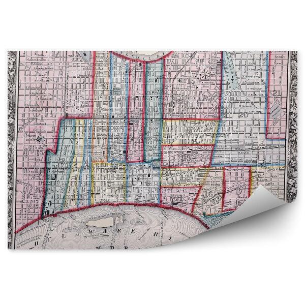 Fototapeta na ścianę Stary plan miasta filadelfia