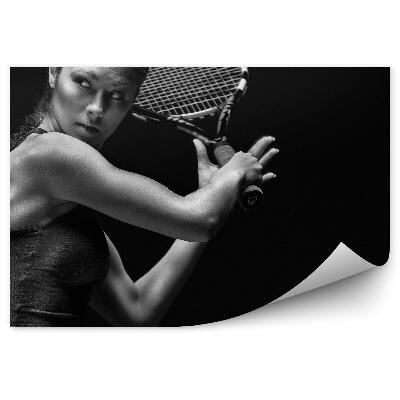 Fototapeta samoprzylepna Kobieta rakieta uderzenie