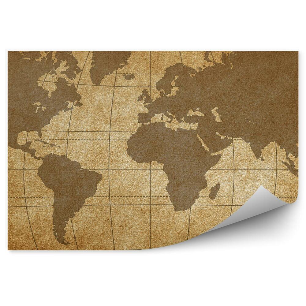 Fototapeta na ścianę Mapa świata stara kontynenty