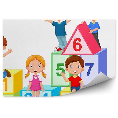 Okleina ścienna Liczby kształty cyferki uśmiechnięte dzieci