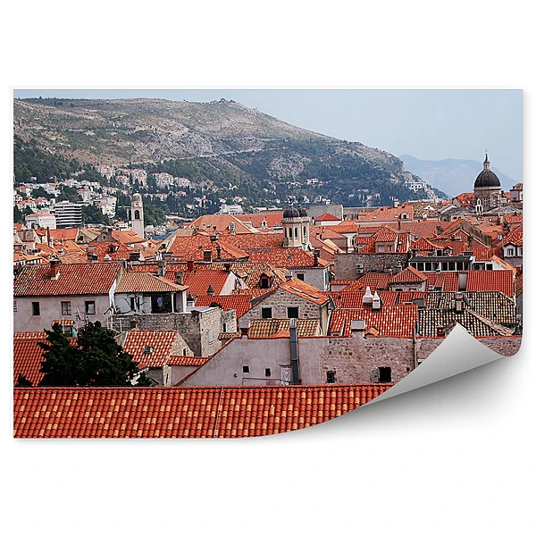 Fototapeta Chorwacja miasto dachy panorama widok z lotu ptaka