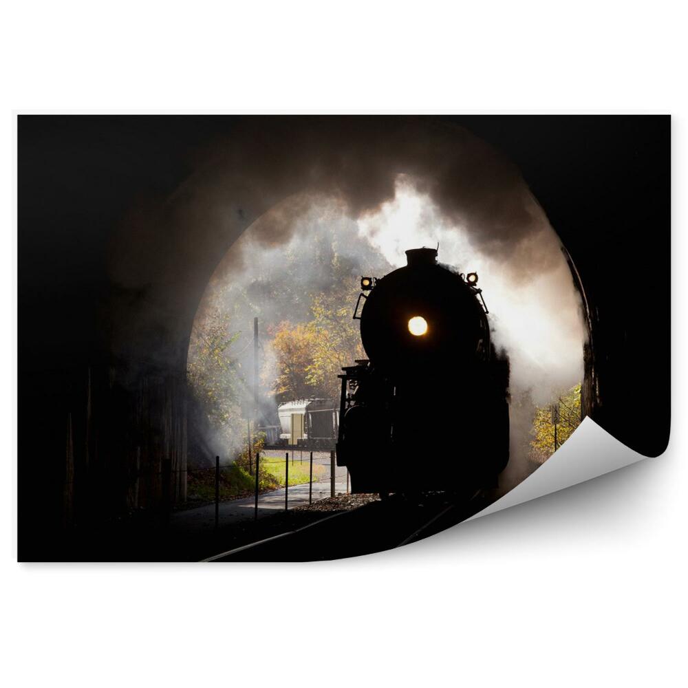 Fototapeta Lokomotywa w tunelu parowóz