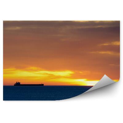 Okleina ścienna Statek morze zachód słońca ocean