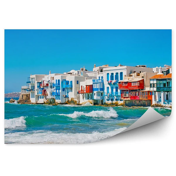 Fototapeta Mykonos widok fale architektura domy