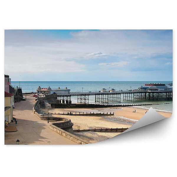 Fototapeta Nadmorskie miasteczko anglia plaża budynki