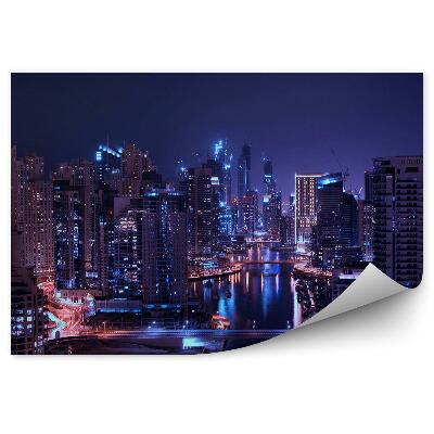 Okleina ścienna Dubaj wieżowce światła krajobraz miasta