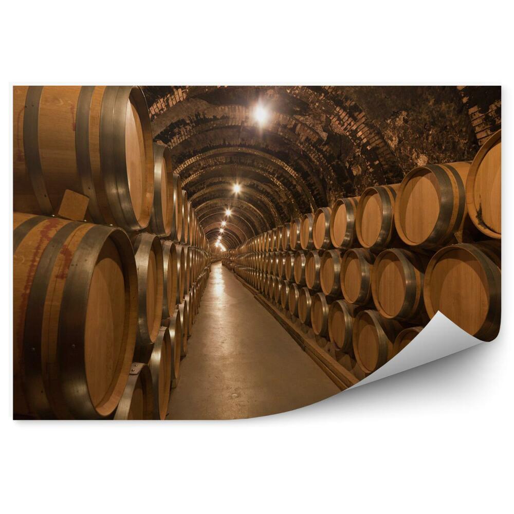 Fototapeta Beczki wina w piwnicy