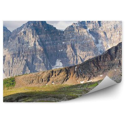 Okleina ścienna Widok góry skaliste park narodowy jezioro zieleń droga niebo chmury