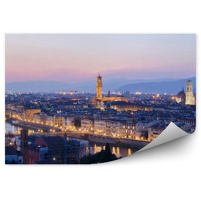 Fototapeta katedra Santa Maria del Fiore budynki plac Michała Anioła Florencja noc światła