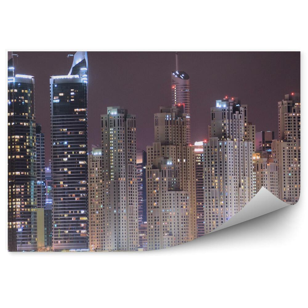 Okleina ścienna Budynki architektura miasto światła noc