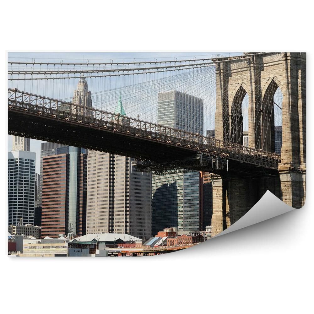 Fototapeta Manhattan wieżowce rzeka Hudson most Brookliński Nowy Jork