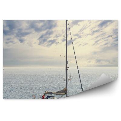 Okleina na ścianę Niebieska woda jacht latarnia morska niebo