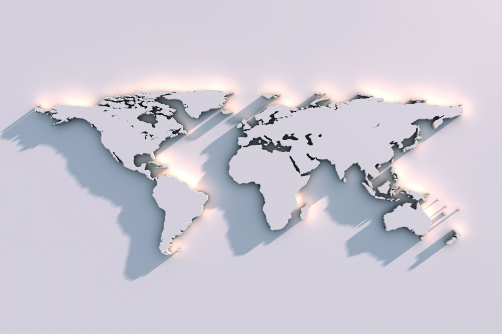 Fototapety Mapa świata 3d