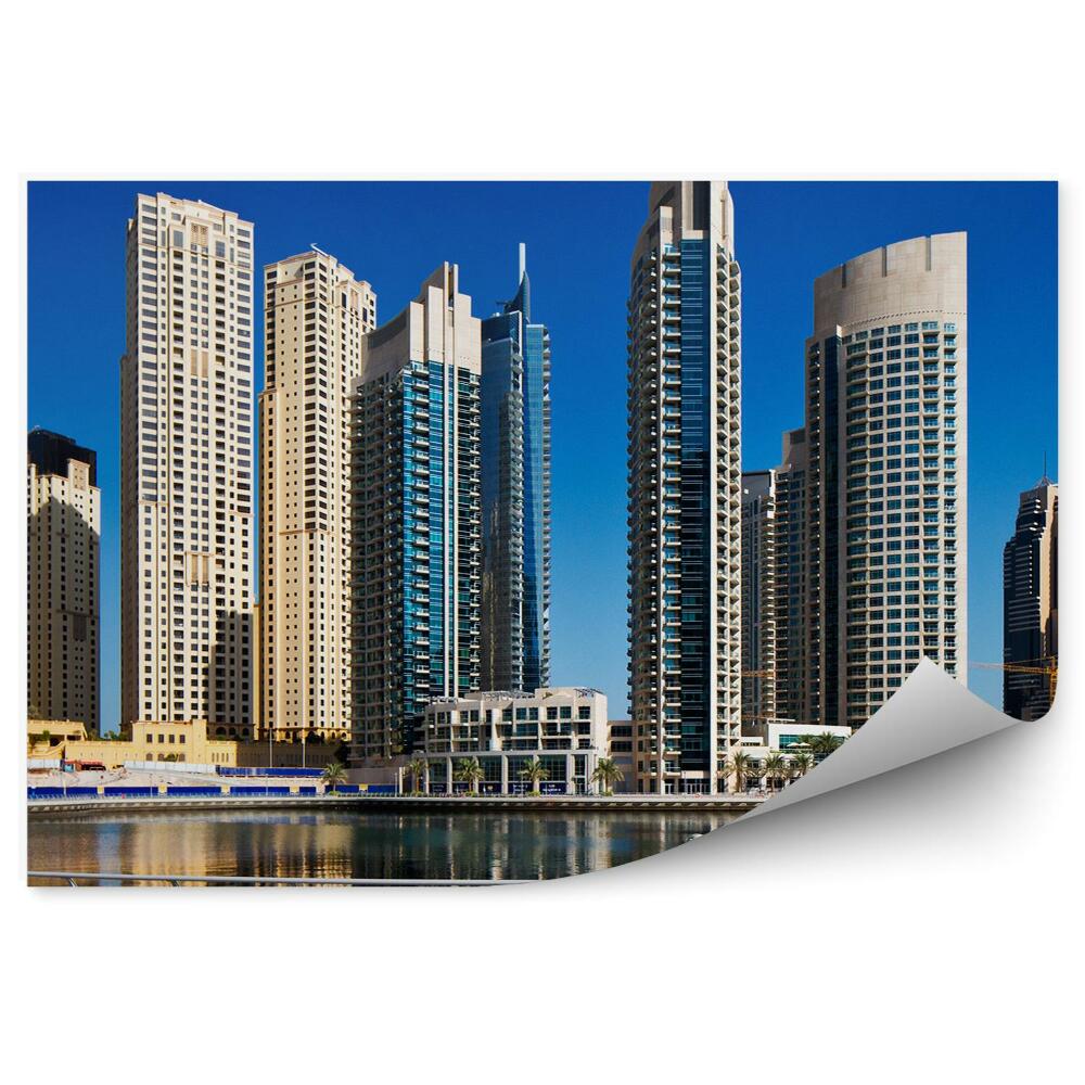 Okleina ścienna Rowerzysta zatoka miasto błękitne niebo