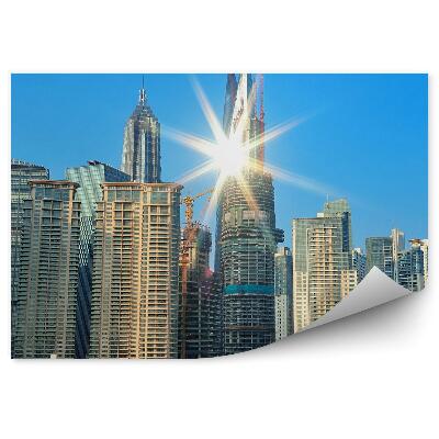 Okleina na ścianę Szanghaj wieżowce architektura azja
