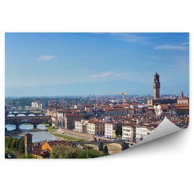 Fototapeta most złotników rzeka budynki rzeka Florencja