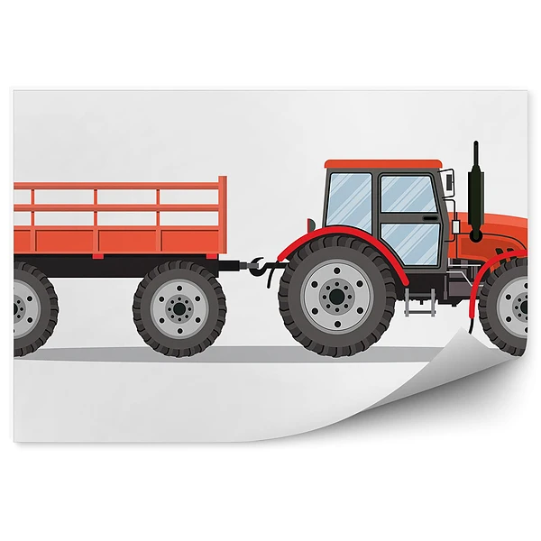 Okleina ścienna Traktor z przyczepką auto wieś