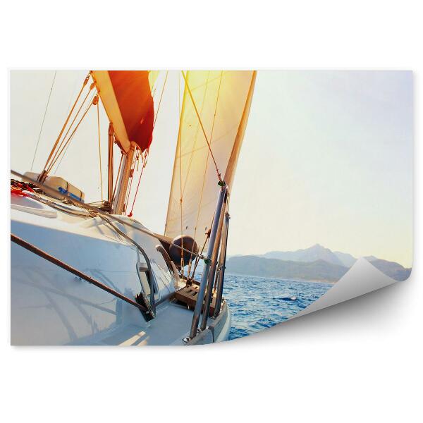 Okleina na ścianę Jacht żaglówka woda wyspy słońce