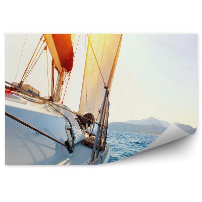 Okleina na ścianę Jacht żaglówka woda wyspy słońce