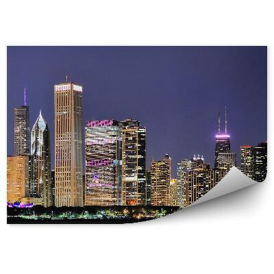 Fototapeta na ścianę wieżowce Chicago światła noc