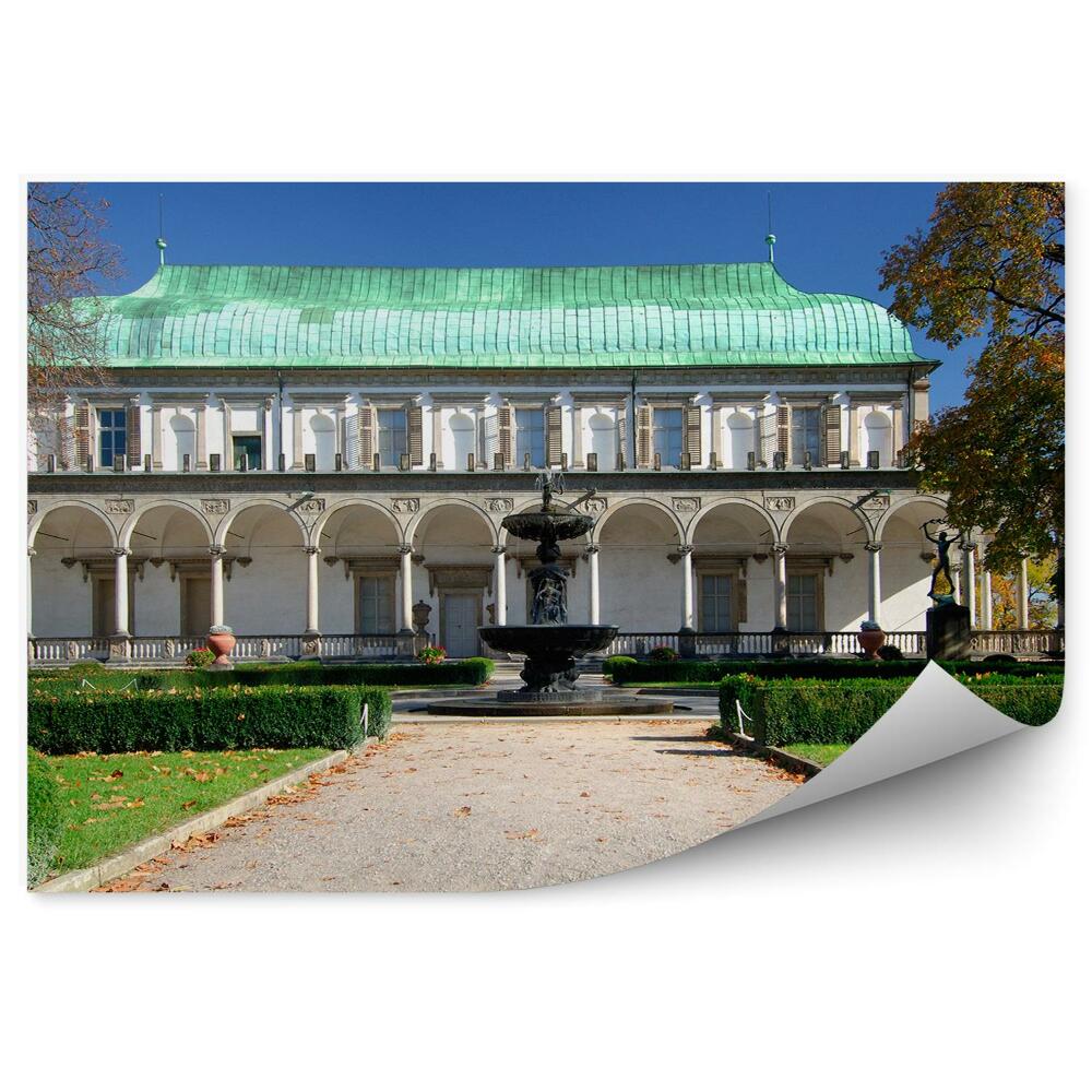 Okleina ścienna Czechy ogród fontanna architektura