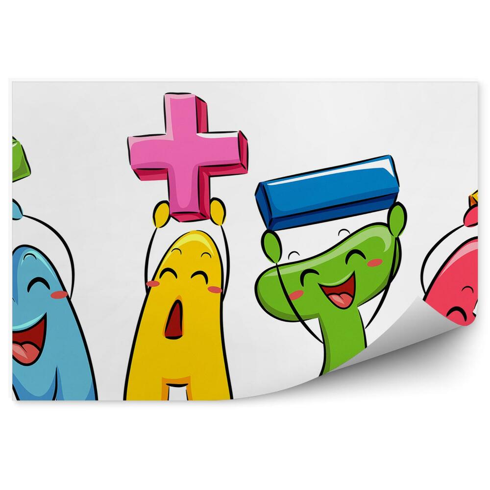 Okleina ścienna Napis matematyka działania kolorowa grafika