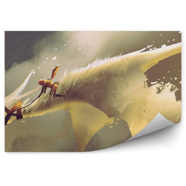 Fototapeta Smoczy jeździec wśród chmur