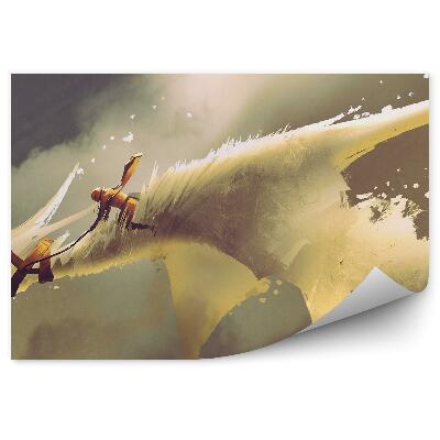 Fototapeta Smoczy jeździec wśród chmur